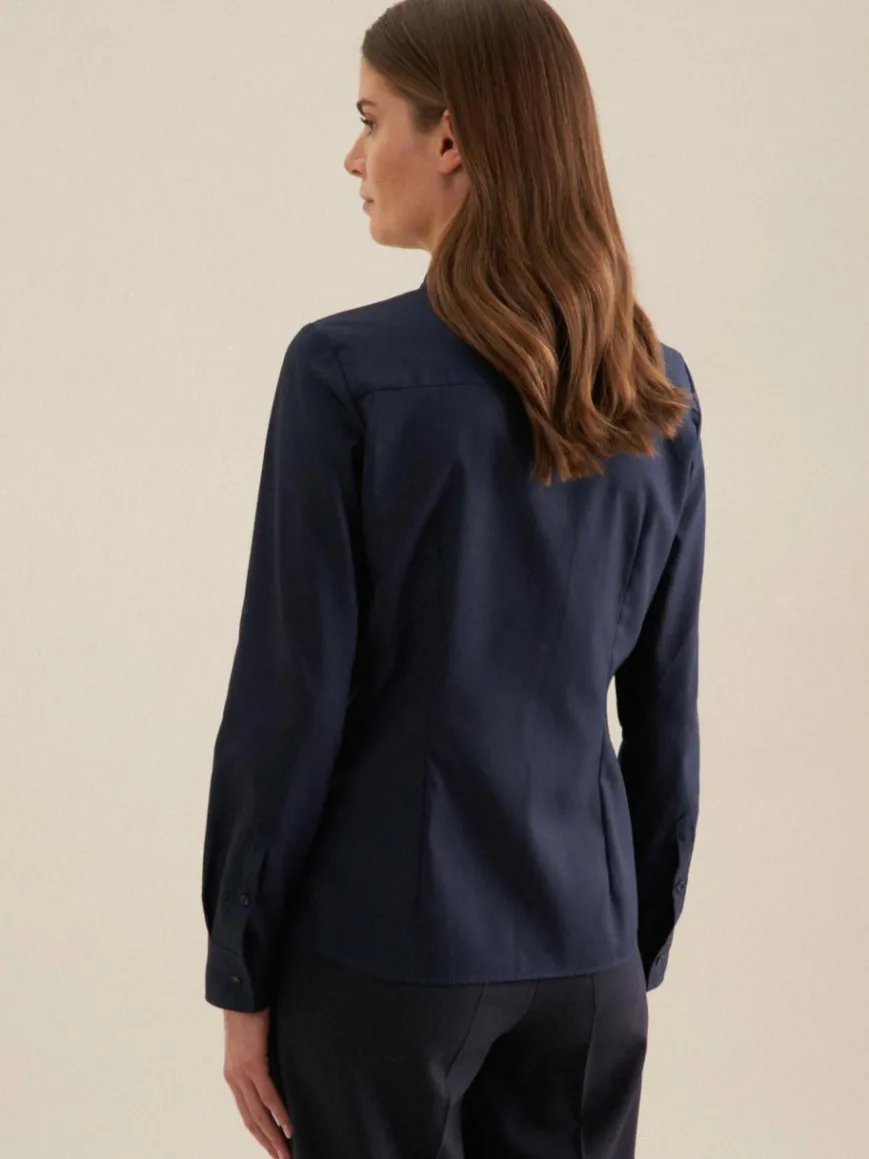 Seidensticker Blusen*Damen Klassische Bluse - Uni blau uni