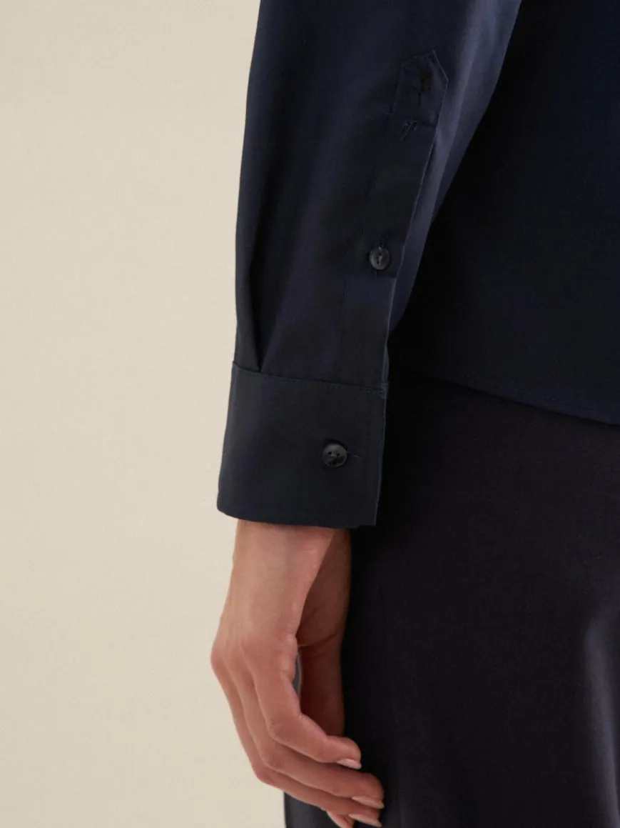 Seidensticker Blusen*Damen Klassische Bluse - Uni blau uni