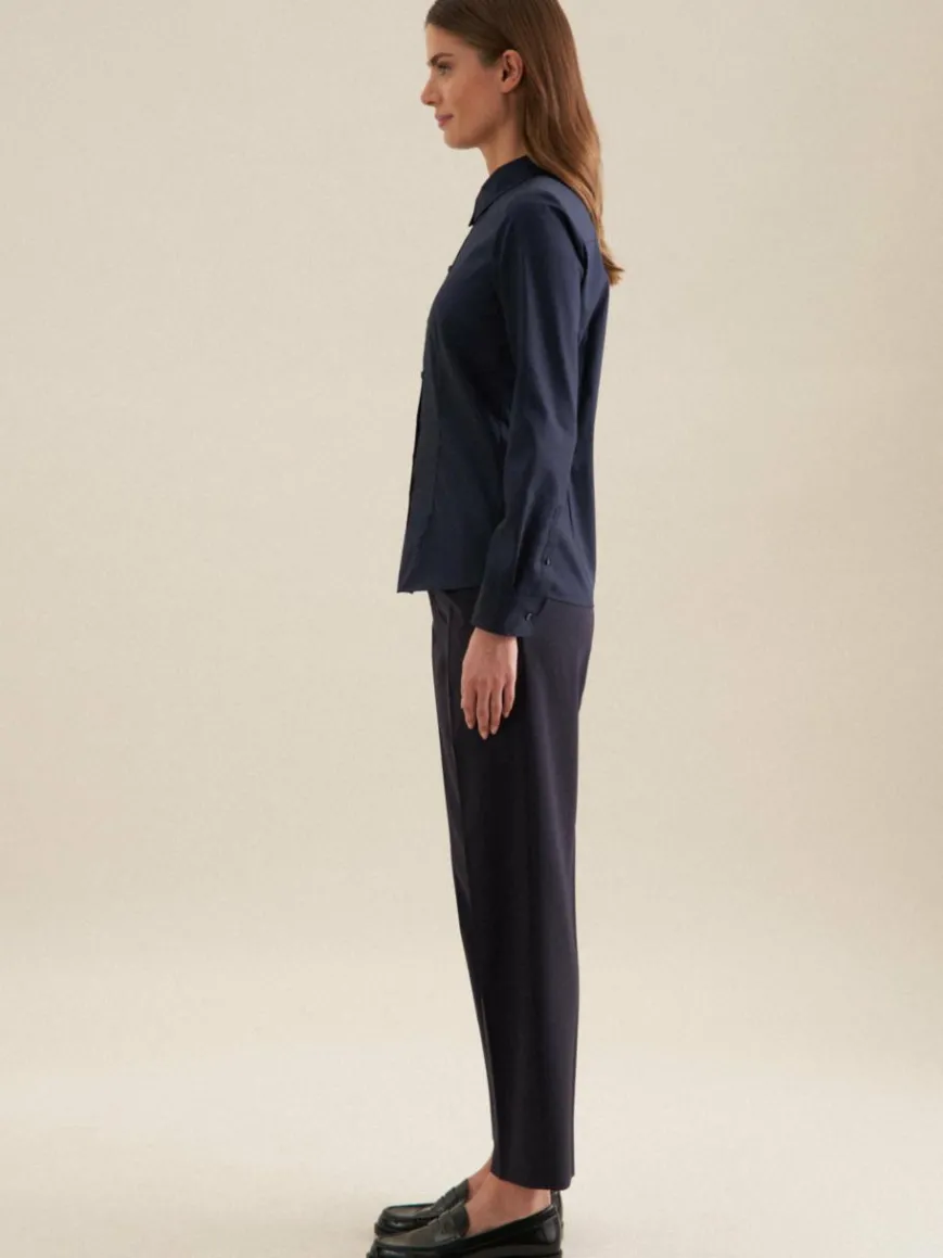 Seidensticker Blusen*Damen Klassische Bluse - Uni blau uni