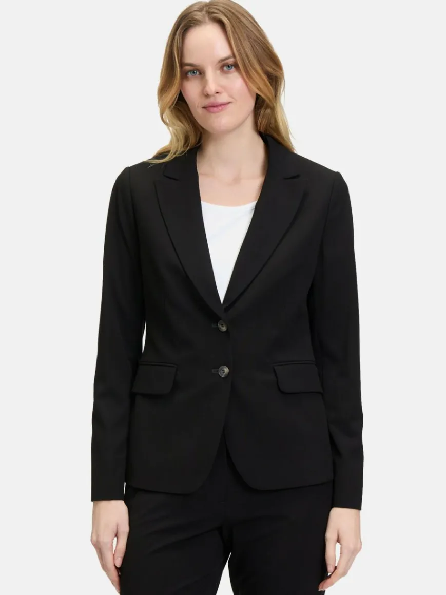 Betty & Co Blazer*Damen Klassischer Blazer schwarz uni