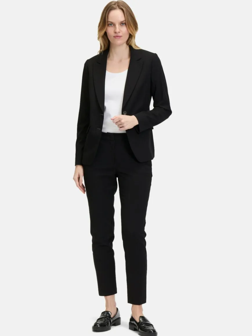 Betty & Co Blazer*Damen Klassischer Blazer schwarz uni