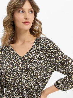 zero Kleider*Damen Kleid schwarz mehrfarbig gemustert