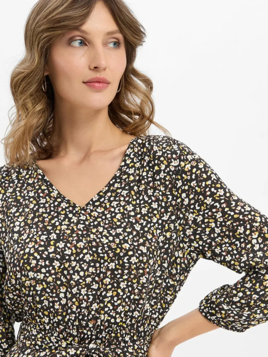 zero Kleider*Damen Kleid schwarz mehrfarbig gemustert