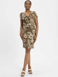 zero Kleider*Damen Kleid khaki altrosa gemustert