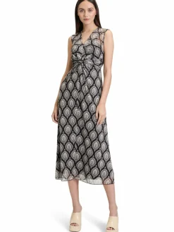 Cartoon Kleider*Damen Kleid schwarz beige gemustert