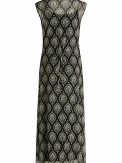 Cartoon Kleider*Damen Kleid schwarz beige gemustert