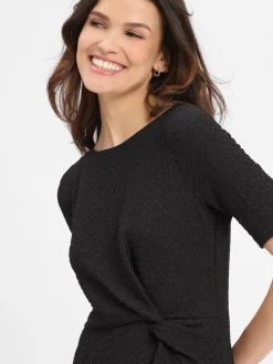 s.Oliver BLACK LABEL Kleider*Damen Kleid schwarz strukturiert