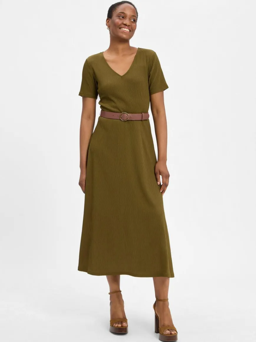 zero Kleider*Damen Kleid oliv uni