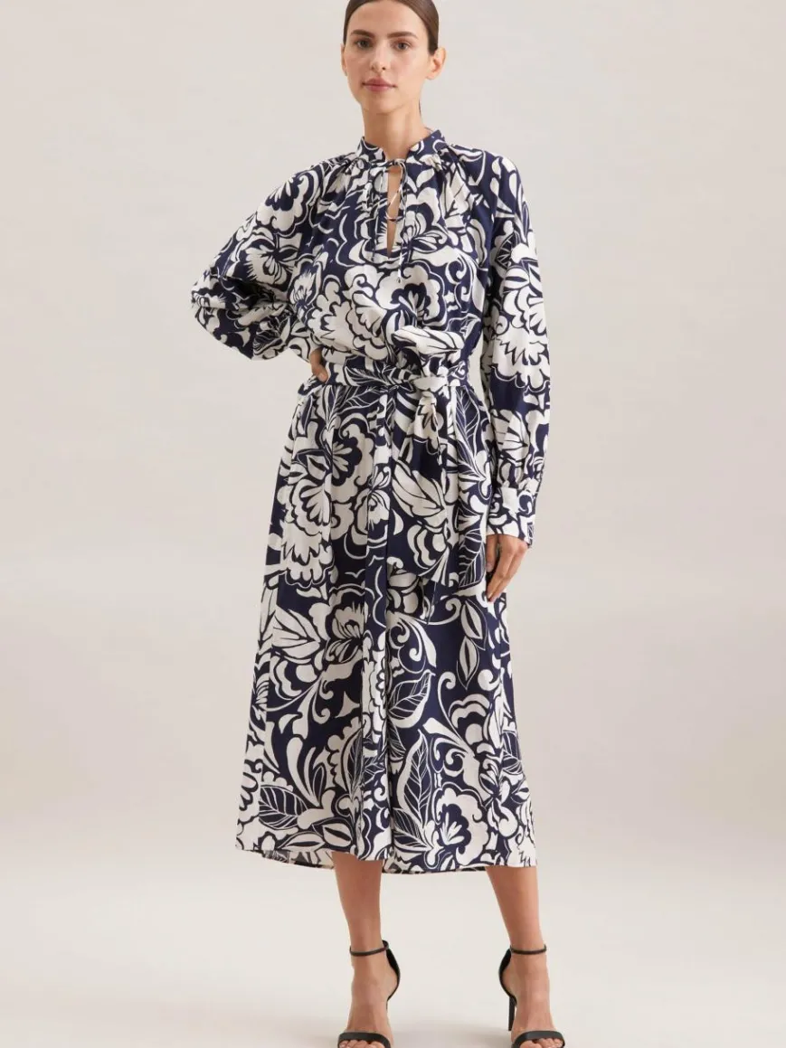 Seidensticker Kleider*Damen Kleid - Druck blau bedruckt