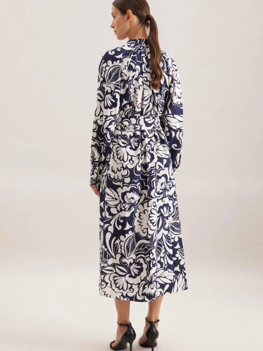 Seidensticker Kleider*Damen Kleid - Druck blau bedruckt