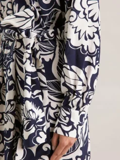 Seidensticker Kleider*Damen Kleid - Druck blau bedruckt