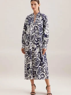 Seidensticker Kleider*Damen Kleid - Druck blau bedruckt