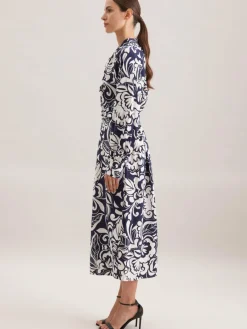 Seidensticker Kleider*Damen Kleid - Druck blau bedruckt