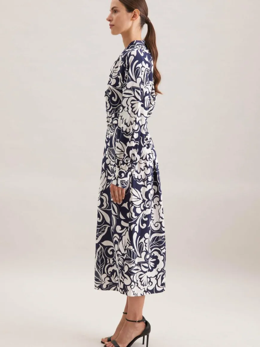 Seidensticker Kleider*Damen Kleid - Druck blau bedruckt