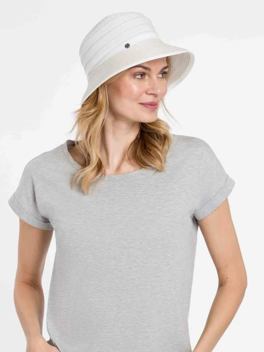 Loevenich Mützen & Hüte*Damen Kopfbedeckung beige gestreift