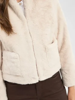 Marie Lund Jacken & Westen*Damen Kunstfelljacke sand uni