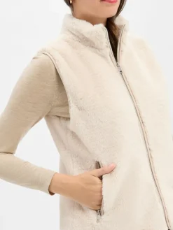 Marie Lund Jacken & Westen*Damen Kunstfellweste sand uni