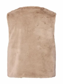 Marie Lund Jacken & Westen*Damen Kunstfellweste - Tilda taupe uni
