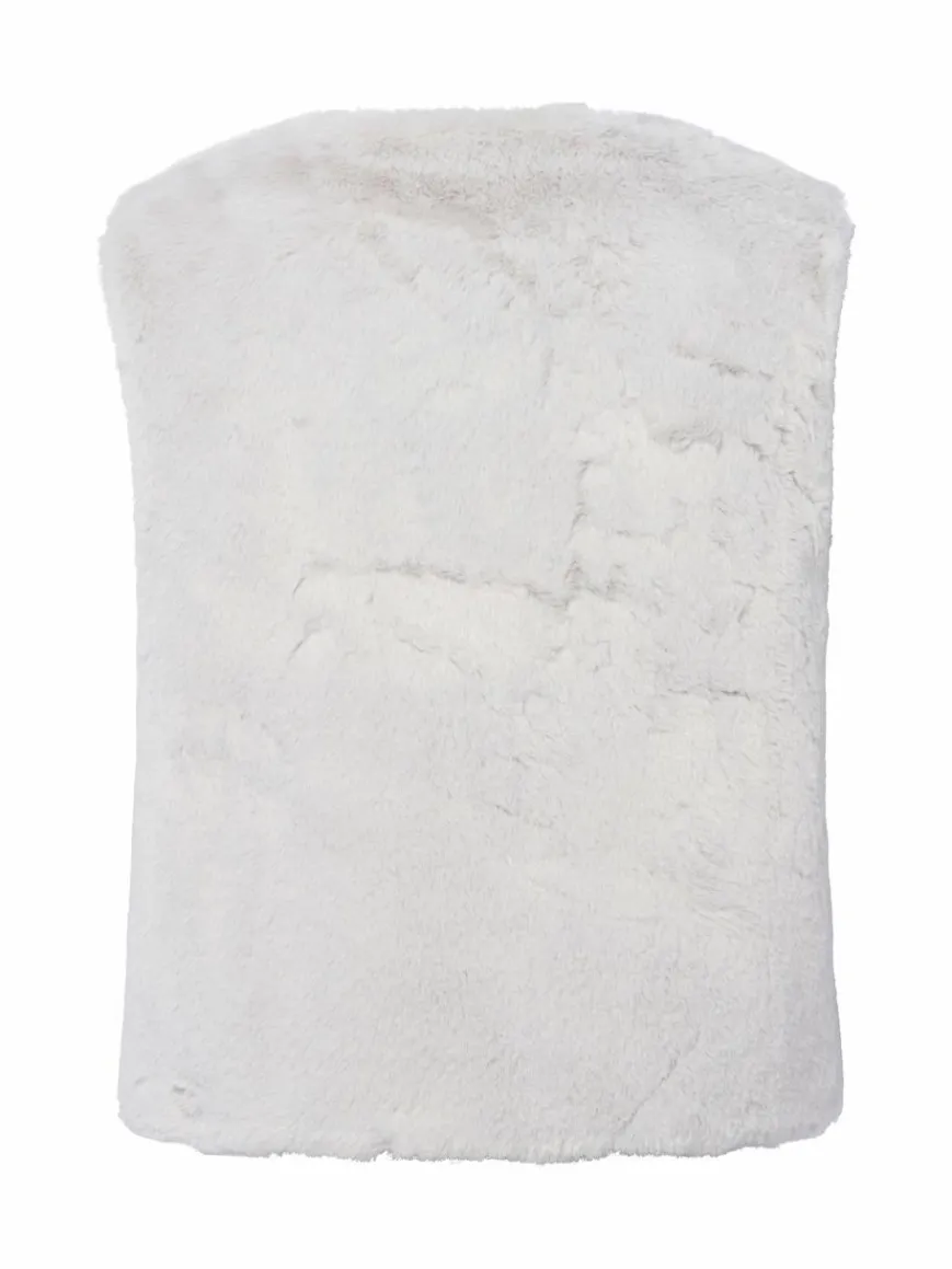 Marie Lund Jacken & Westen*Damen Kunstfellweste - Tilda hellgrau uni