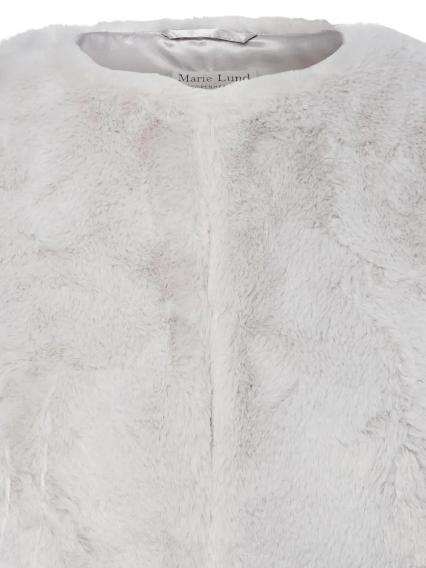 Marie Lund Jacken & Westen*Damen Kunstfellweste - Tilda hellgrau uni