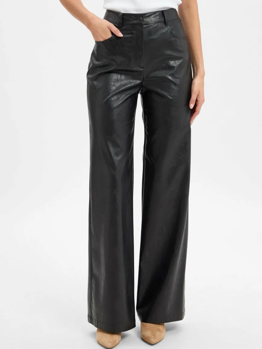 Marc Cain Collections Hosen*Damen Kunstlederhose - Warri schwarz uni