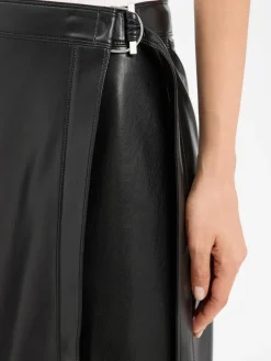 BOSS Röcke*Damen Kunstleder-Wickelrock - Vinny schwarz uni