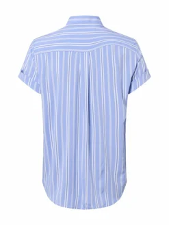 Samsøe Samsøe Blusen*Damen Kurzarmbluse - Majan hellblau weiß gestreift