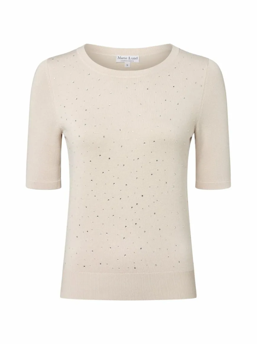 Marie Lund Pullover & Strickjacken|Shirts & Tops*Damen Kurzarmpullover kitt uni