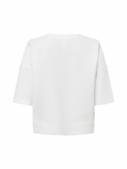 Opus Sweatshirts & Sweatjacken*Damen Kurzarmpullover - Gandro weiß strukturiert