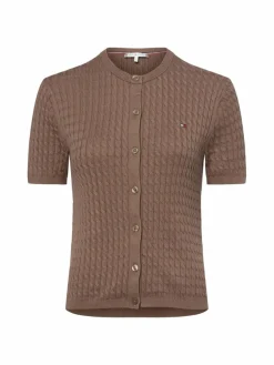 Tommy Hilfiger Pullover & Strickjacken*Damen Kurzarm-Strickjacke taupe uni