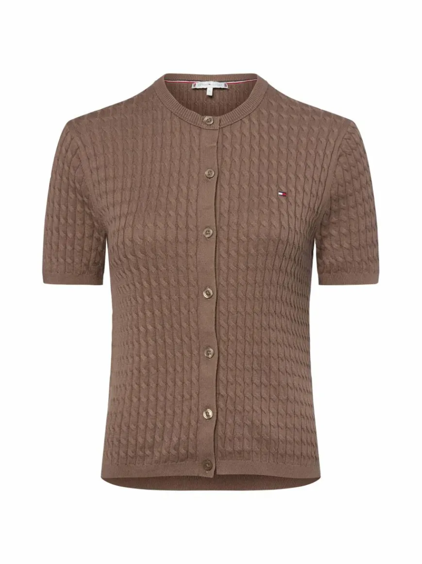 Tommy Hilfiger Pullover & Strickjacken*Damen Kurzarm-Strickjacke taupe uni