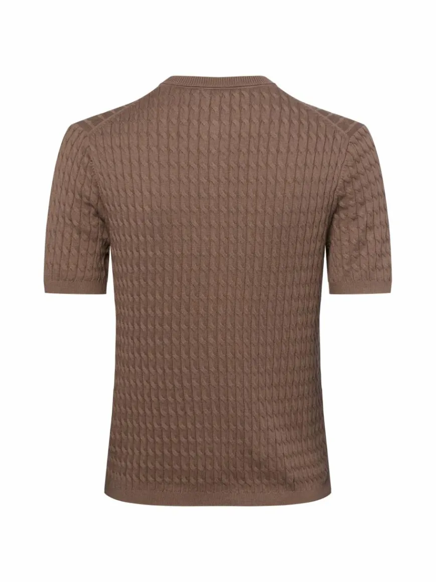 Tommy Hilfiger Pullover & Strickjacken*Damen Kurzarm-Strickjacke taupe uni