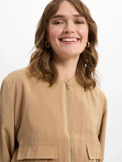 zero Blazer*Damen Kurzblazer melange uni