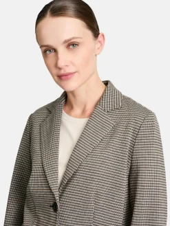 Betty & Co Blazer*Damen Kurzblazer schwarz kariert
