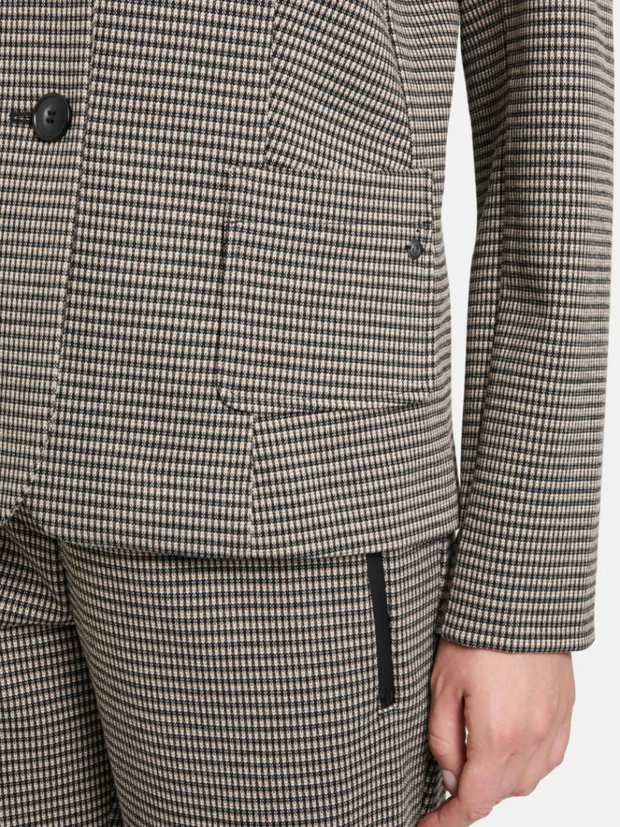 Betty & Co Blazer*Damen Kurzblazer schwarz kariert