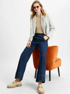 Marie Lund Collection Blazer*Damen Kurzblazer ecru meliert