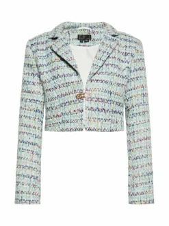 Faina Blazer*Damen Kurzblazer blau gemustert