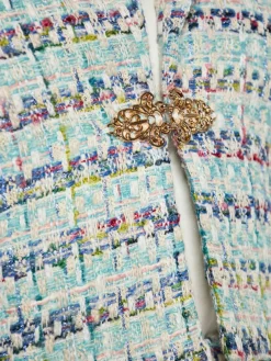 Faina Blazer*Damen Kurzblazer blau gemustert