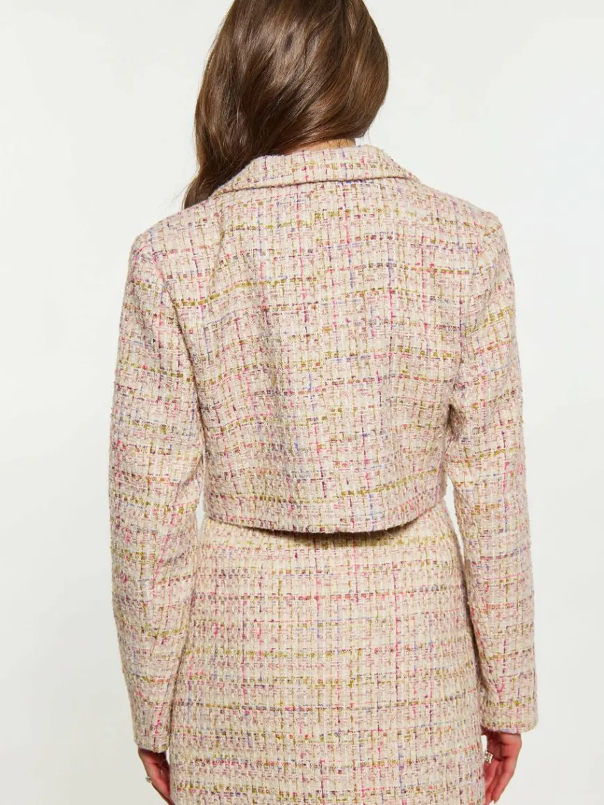 Faina Blazer*Damen Kurzblazer rosa gemustert