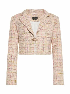 Faina Blazer*Damen Kurzblazer rosa gemustert