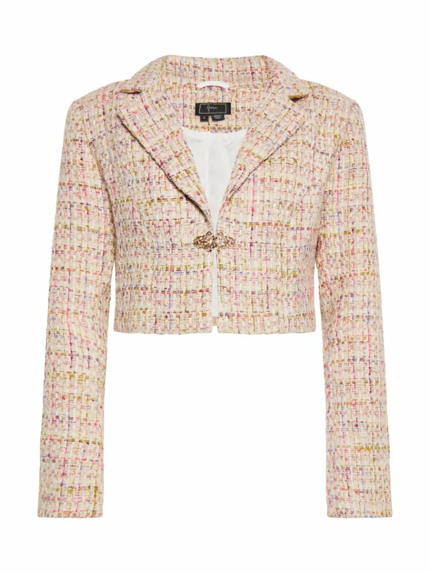 Faina Blazer*Damen Kurzblazer rosa gemustert