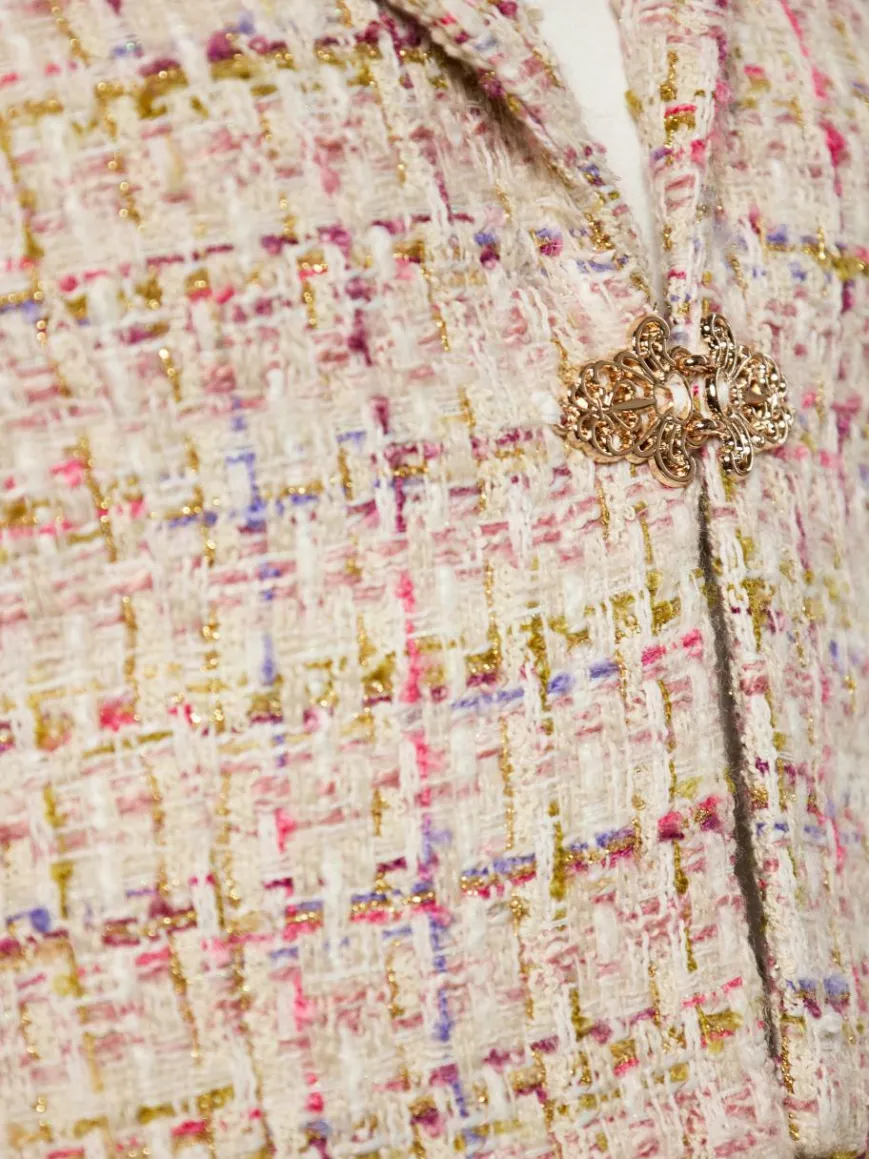 Faina Blazer*Damen Kurzblazer rosa gemustert