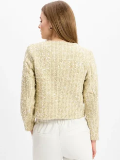 zero Blazer*Damen Kurzblazer gold strukturiert