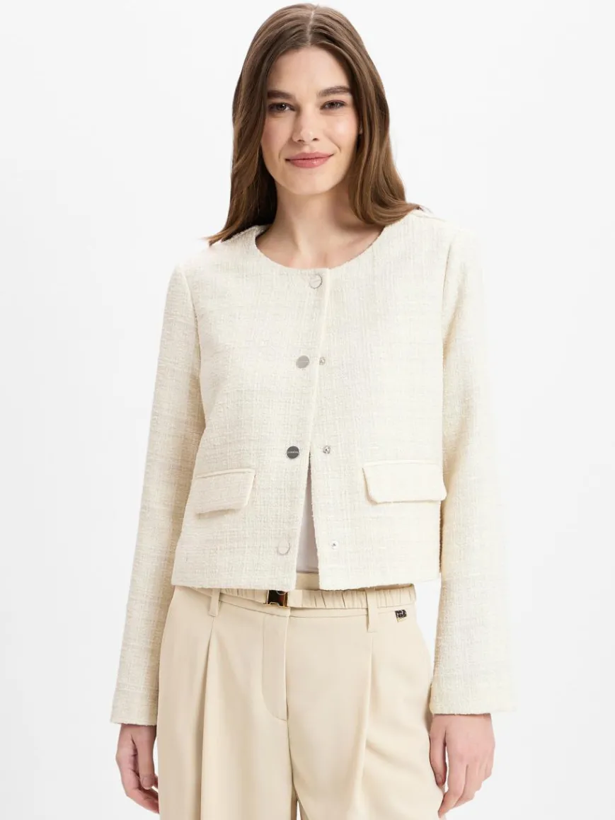 comma Blazer*Damen Kurzblazer beige uni