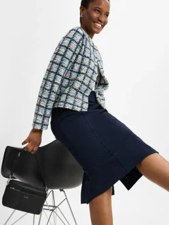 Rich & Royal Blazer*Damen Kurzblazer hellblau ecru strukturiert