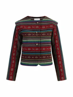 IZIA Blazer*Damen Kurze Blazerjacke schwarz gemustert