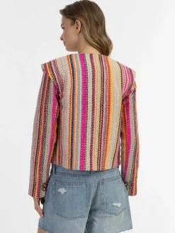 IZIA Blazer*Damen Kurze Blazerjacke pink gemustert