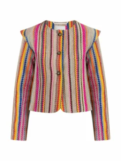 IZIA Blazer*Damen Kurze Blazerjacke pink gemustert