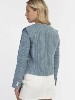 Dreimaster Blazer*Damen Kurze Blazerjacke blau gestreift