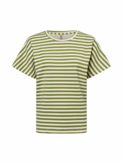 soyaconcept® Sweatshirts & Sweatjacken*Damen Kurzsarm-Sweatshirt - SC-Barni erbse ecru gestreift